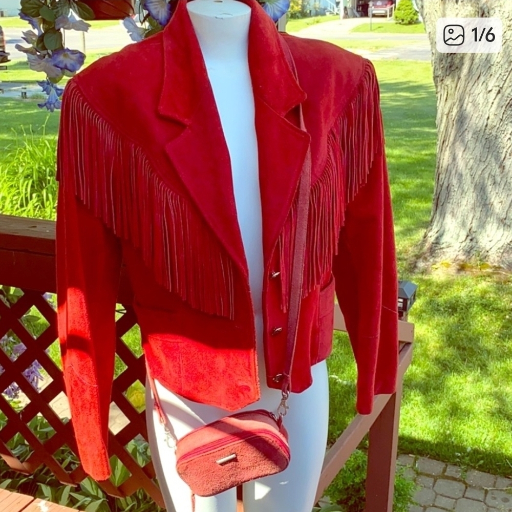 PIONEER Red Fringe Women's Blazer